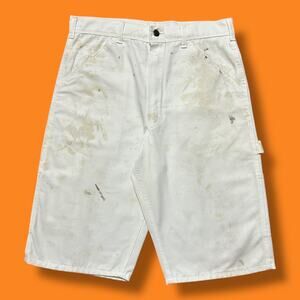 Vintage Carpenter Shorts Painter Pants 80s 90s White y2k Paint Splatter White 32